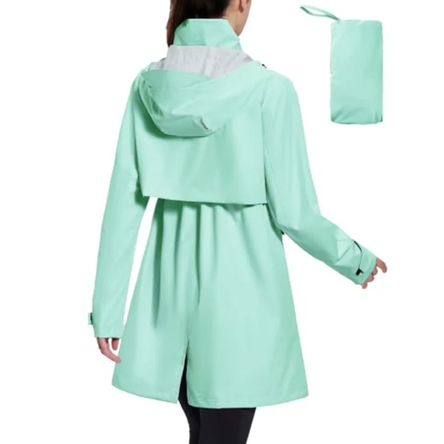 Women's Long Rain Coat Packable Waterproof Windbreaker Lightweight Cycling Jacket with Hood
Women's Long Rain Coat Packable Waterproof Windbreaker Lightweight Cycling Jacket with Hood
