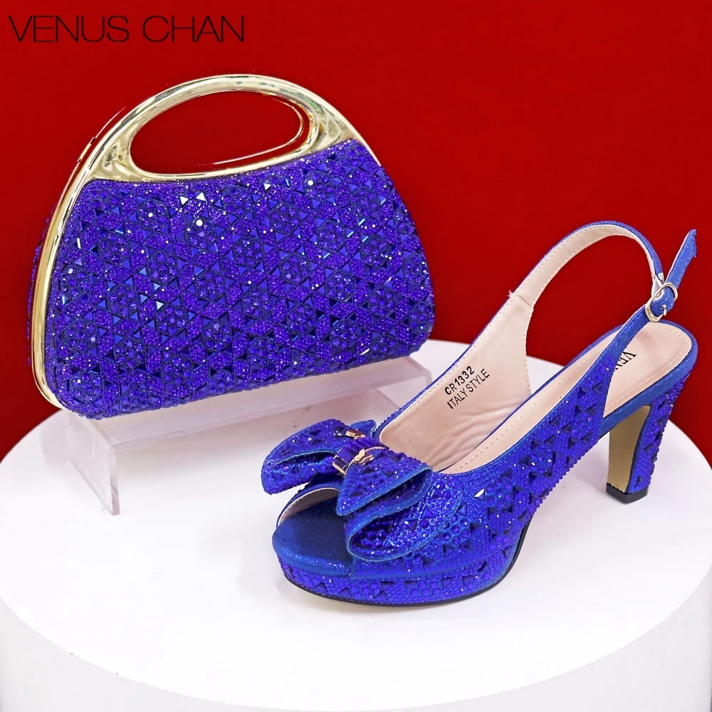 2026 Rhinestone Design INS Hot Sale New Arrivals African Shoes and Bag Set in Blue Color Open Toe Comfortable Women Heels
2026 Rhinestone Design INS Hot Sale New Arrivals African Shoes and Bag Set in Blue Color Open Toe Comfortable Women Heels