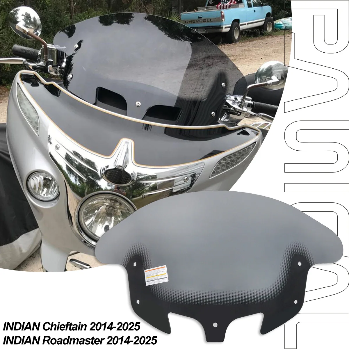 PANICAL for INDIAN Chieftain Roadmaster 2014-2025 Motorcycle Windshield Fairing Accessories Windshield Panel Windshield Cover
PANICAL for INDIAN Chieftain Roadmaster 2014-2025 Motorcycle Windshield Fairing Accessories Windshield Panel Windshield Cover