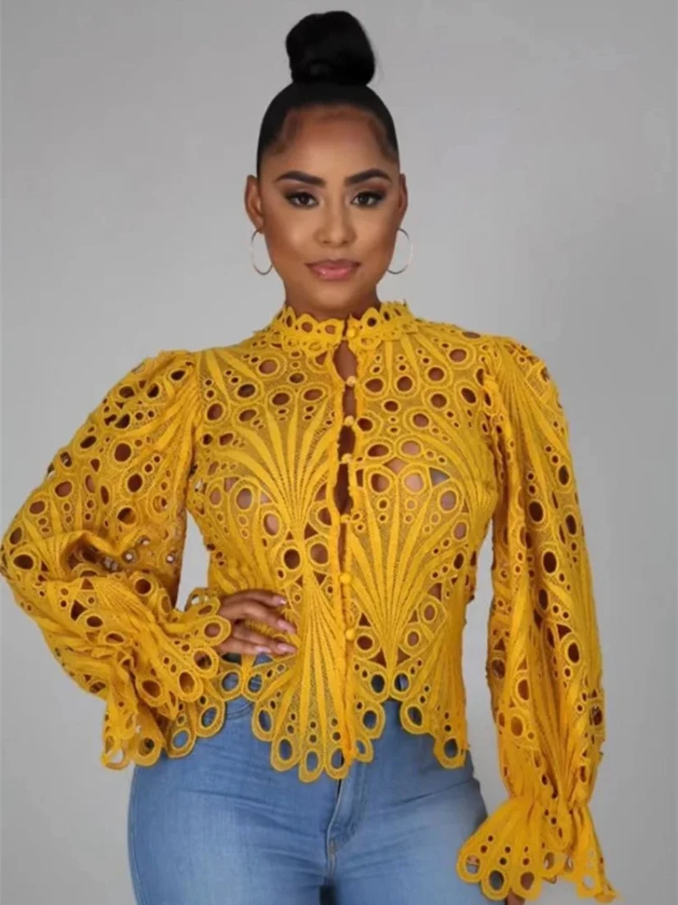 Sexy Hollow Out Floral White Blouses Tops for Woman 2025 Birthday Flare Sleeve Stylish Y2K Club Wear Shirts Blusas Para Mujer
Sexy Hollow Out Floral White Blouses Tops for Woman 2025 Birthday Flare Sleeve Stylish Y2K Club Wear Shirts Blusas Para Mujer