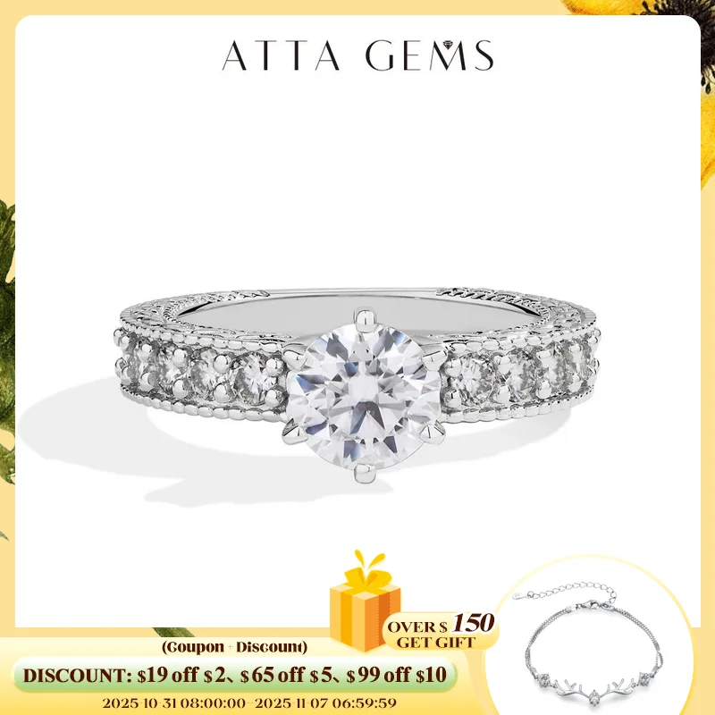 ATTAGEMS Classic Full Moissanite Ring D VVS1 Round Cut 1.2ct S925 Sterling Silver Six-claw Wedding Rings For Women Fine Jewelry
ATTAGEMS Classic Full Moissanite Ring D VVS1 Round Cut 1.2ct S925 Sterling Silver Six-claw Wedding Rings For Women Fine Jewelry