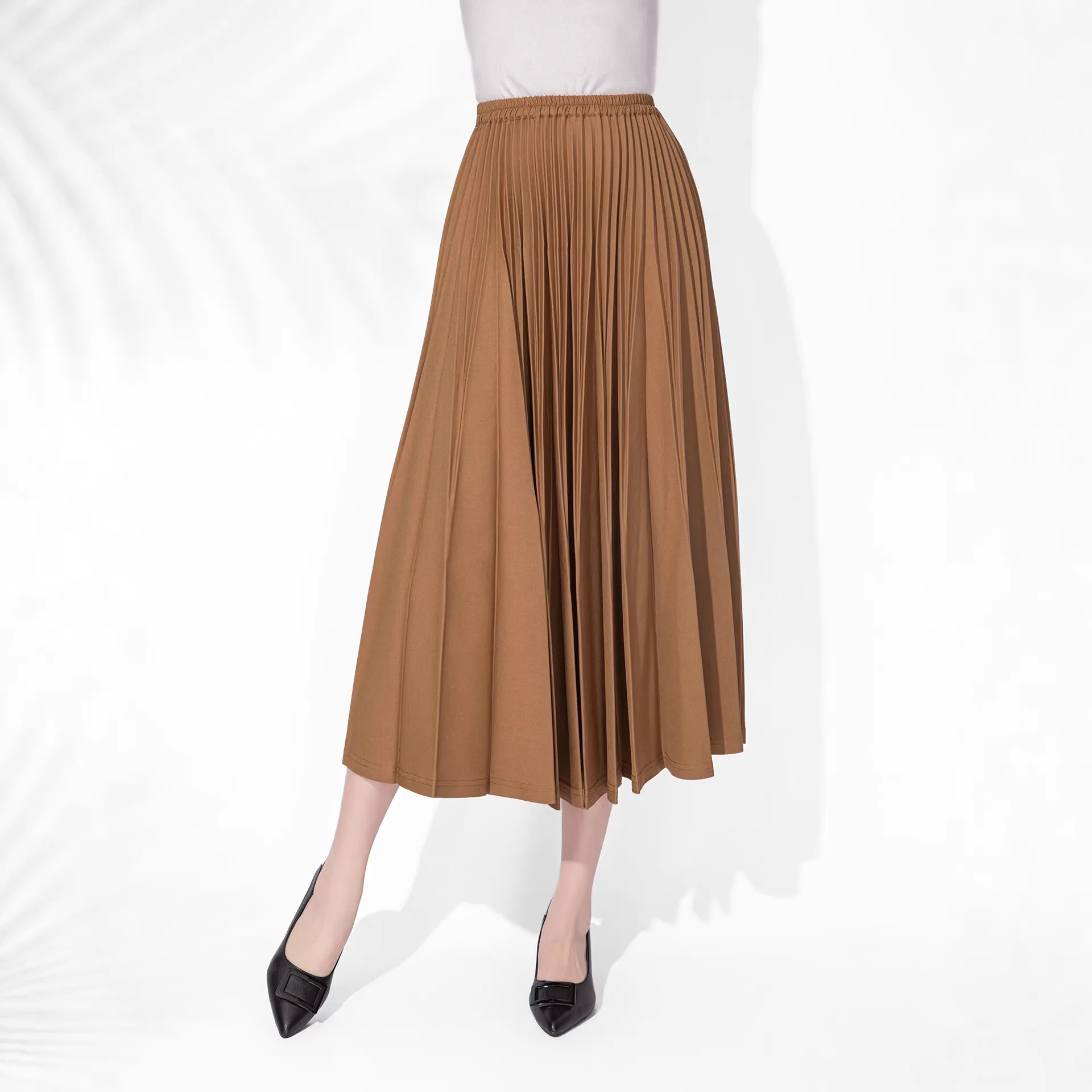 Miyake Pleated Women's Casual Skirt 2026 New Japanese Design Solid Color Simple Loose Elastic Waist A-line Mid-length Skirt
Miyake Pleated Women's Casual Skirt 2026 New Japanese Design Solid Color Simple Loose Elastic Waist A-line Mid-length Skirt