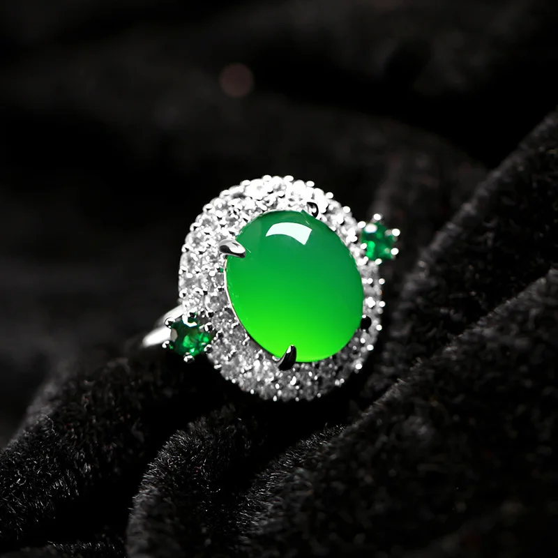 Agate-Like Green Chalcedony Open-Mouth Inlaid Noodles S925 Silver Women'S Ring Emerald
Agate-Like Green Chalcedony Open-Mouth Inlaid Noodles S925 Silver Women'S Ring Emerald