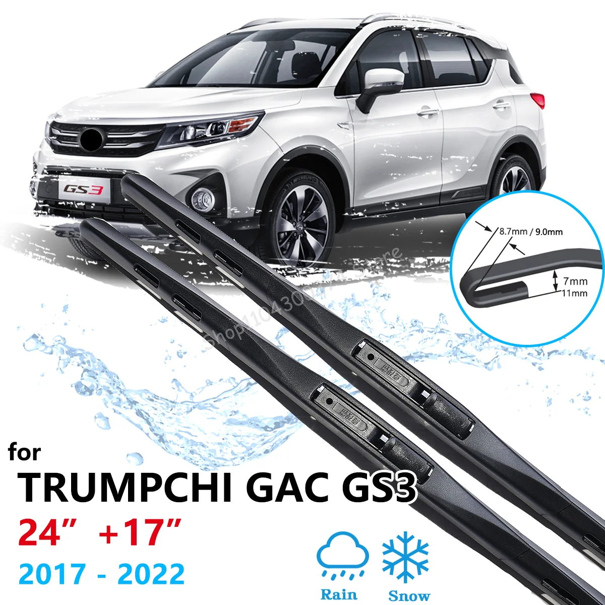 For Trumpchi GAC GS3 2017 2018 2019 2020 2021 2022 Front Wipers Blades Window Brushes Windscreen Windshield Cleaning Accessories
For Trumpchi GAC GS3 2017 2018 2019 2020 2021 2022 Front Wipers Blades Window Brushes Windscreen Windshield Cleaning Accessories
