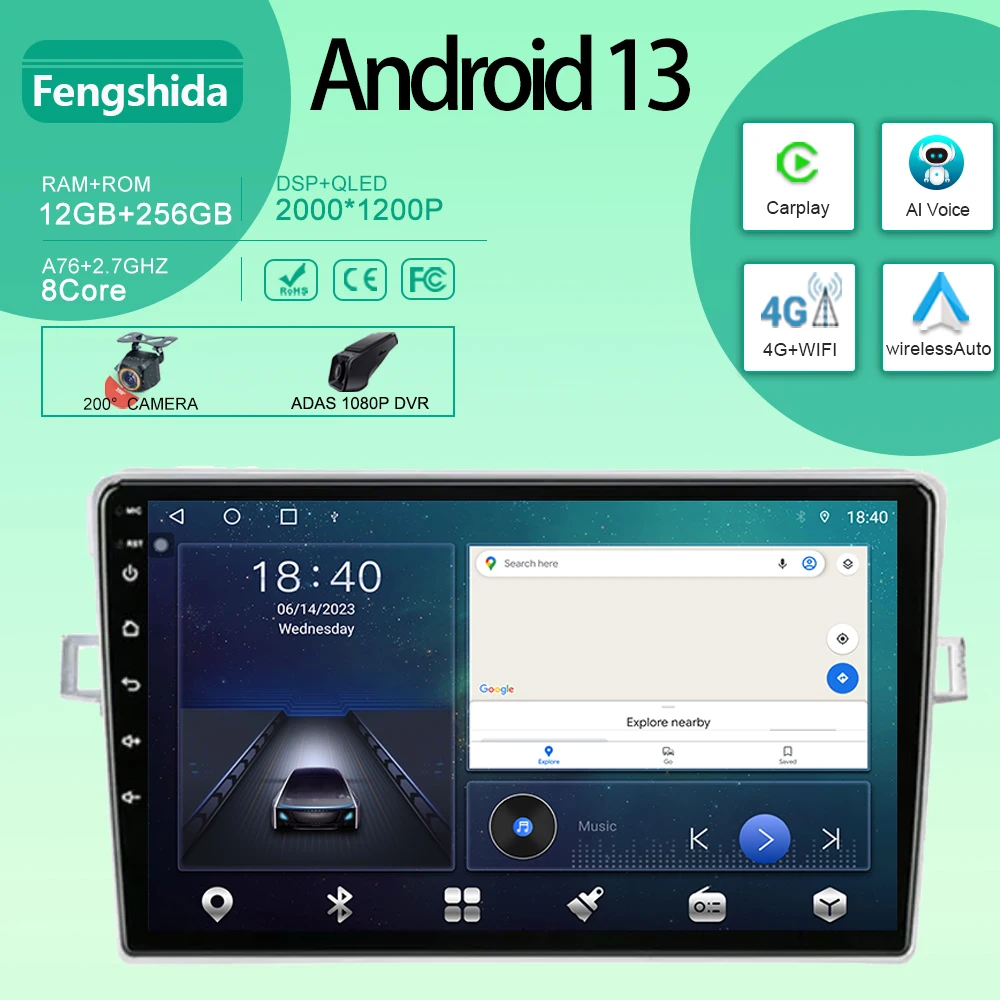 Автомобильный радиоприемник, камера для Toyota Corolla Verso 2009-2018, Android, автомобильный мультимедийный плеер, стерео, GPS-навигация, Φ, Wi-Fi, No 2din DVD
Автомобильный радиоприемник, камера для Toyota Corolla Verso 2009-2018, Android, автомобильный мультимедийный плеер, стерео, GPS-навигация, Φ, Wi-Fi, No 2din DVD