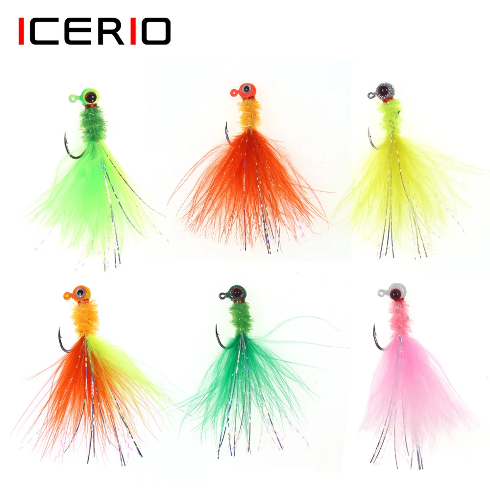 ICERIO 5PCS Crappie Jig Marabou Feather Jig Head Hooks Bucktail Fishing Lures Fishing Lure Kit Panfish Sunfish Hair Jig Bait 
ICERIO 5PCS Crappie Jig Marabou Feather Jig Head Hooks Bucktail Fishing Lures Fishing Lure Kit Panfish Sunfish Hair Jig Bait