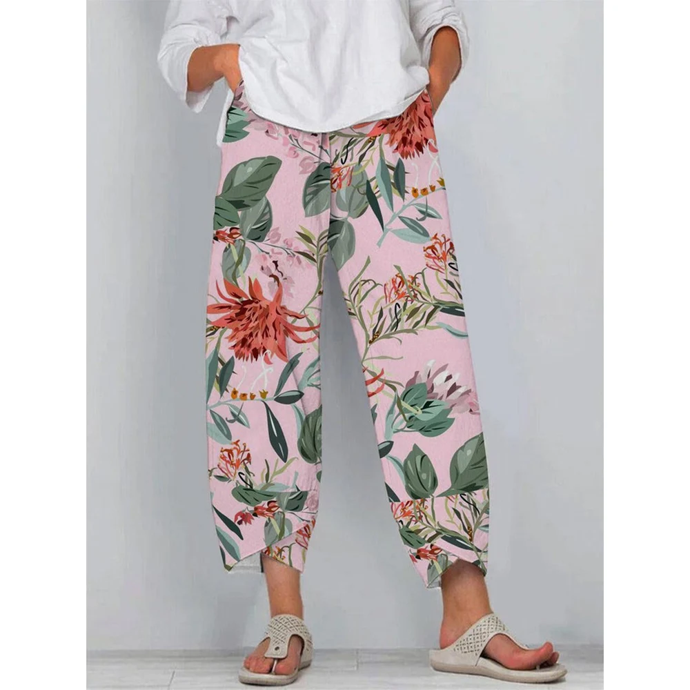 CLOOCL Women's Hawaiian Pants Elastic Waist Trousers with Double Pocket Rainforest Flowers Pattern Print Ankle-length Pants
CLOOCL Women's Hawaiian Pants Elastic Waist Trousers with Double Pocket Rainforest Flowers Pattern Print Ankle-length Pants