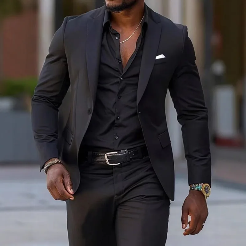 Men's Slim Fit 2 Piece Suit Set Solid Color One Button Blazer with Dress Pants Formal Wedding Business Suit
Men's Slim Fit 2 Piece Suit Set Solid Color One Button Blazer with Dress Pants Formal Wedding Business Suit
