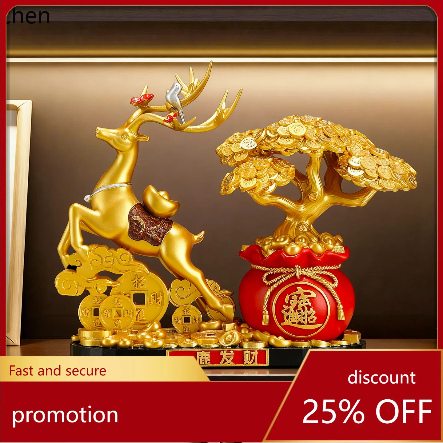 Zml new chinese style lucky deer figurine - wealth and treasure ornament for entryway, high-end office decoration
Zml new chinese style lucky deer figurine - wealth and treasure ornament for entryway, high-end office decoration