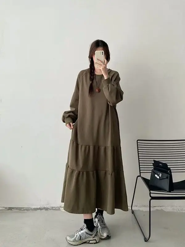 plus Size Casual Loose Long Sleeve Dress Women's 300 Pounds Autumn Splicing Long Dress Comfortable Loose Style Fish Tail Skirt
plus Size Casual Loose Long Sleeve Dress Women's 300 Pounds Autumn Splicing Long Dress Comfortable Loose Style Fish Tail Skirt