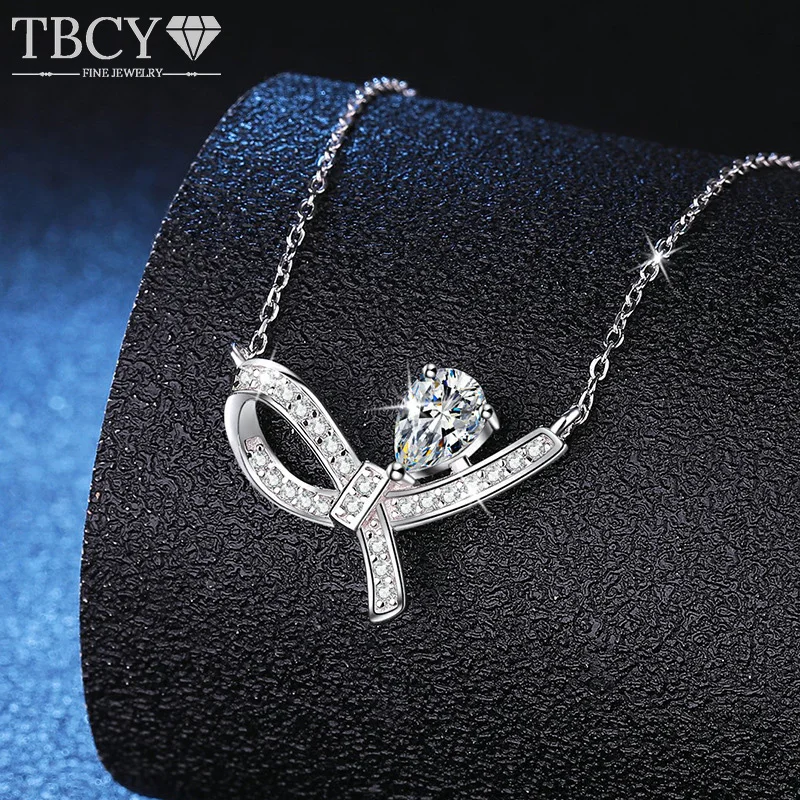 TBCYD 1CT D Color Real Moissanite Waterdrop Pendant Flower Bow Necklace Women's S925 Silver Chain Wedding Jewelry With GRA
TBCYD 1CT D Color Real Moissanite Waterdrop Pendant Flower Bow Necklace Women's S925 Silver Chain Wedding Jewelry With GRA