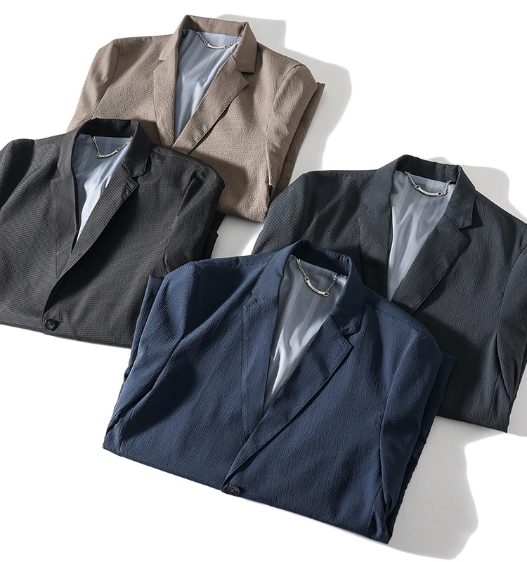 Lightweight Breathable Bubble Cloth Men's Fashionable Casual Suit Anti-Wrinkle Business Leisure Style Long Sleeve Standard Fit
Lightweight Breathable Bubble Cloth Men's Fashionable Casual Suit Anti-Wrinkle Business Leisure Style Long Sleeve Standard Fit