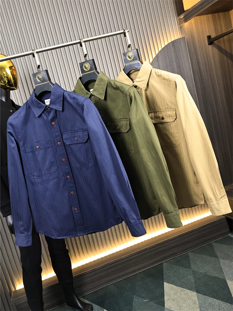 Retro Japanese Style Cotton Work Shirt Men's Spring Washed Multi-Pocket Loose Fit Long Sleeve Casual Shirt Pure Color
Retro Japanese Style Cotton Work Shirt Men's Spring Washed Multi-Pocket Loose Fit Long Sleeve Casual Shirt Pure Color