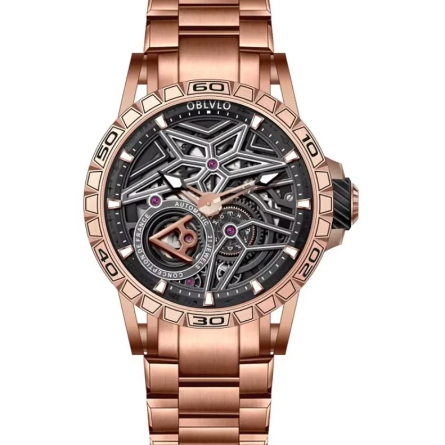 OBLVLO Men Automatic Watch 42MM Mechanical Wristwatch Luminous 50M Waterproof Sapphire Skeleton Dial
OBLVLO Men Automatic Watch 42MM Mechanical Wristwatch Luminous 50M Waterproof Sapphire Skeleton Dial