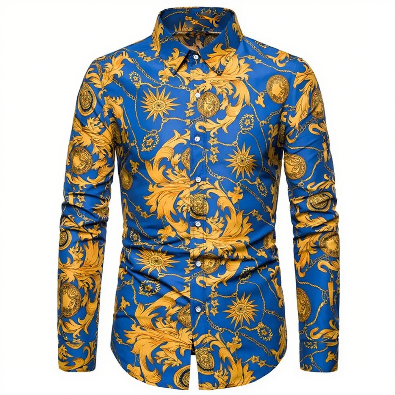 Men's European Style Palace Aristocratic Pattern 3D Printed Long-sleeved Lapel Shirt Vacation Casual Business Formal Shirt Top
Men's European Style Palace Aristocratic Pattern 3D Printed Long-sleeved Lapel Shirt Vacation Casual Business Formal Shirt Top