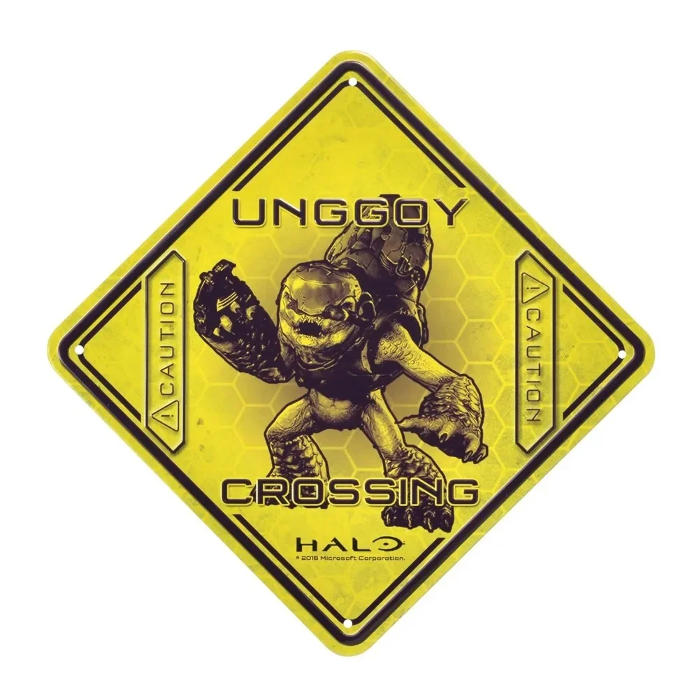 HaloVibe Exclusive Unggoy Crossing Sign - Aluminum Build - Attractive Decor for Gaming Themed Offices & Fan - Themed Lounges
HaloVibe Exclusive Unggoy Crossing Sign - Aluminum Build - Attractive Decor for Gaming Themed Offices & Fan - Themed Lounges