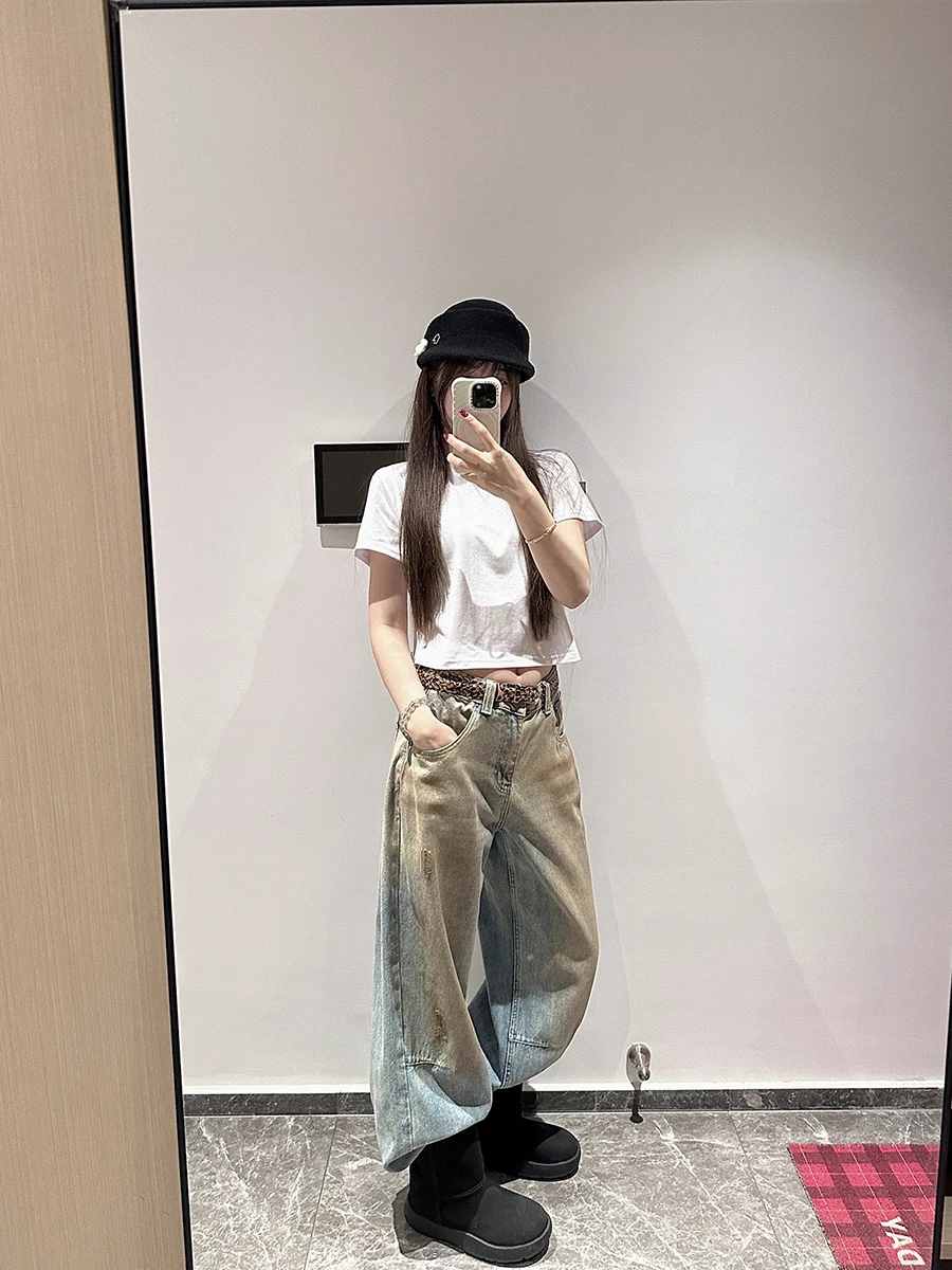 Washed Denim Straight Leg Jeans Women's Summer American Style Slim Wide Leg Pants Floor-Length Trousers Kumikumi Vintage
Washed Denim Straight Leg Jeans Women's Summer American Style Slim Wide Leg Pants Floor-Length Trousers Kumikumi Vintage