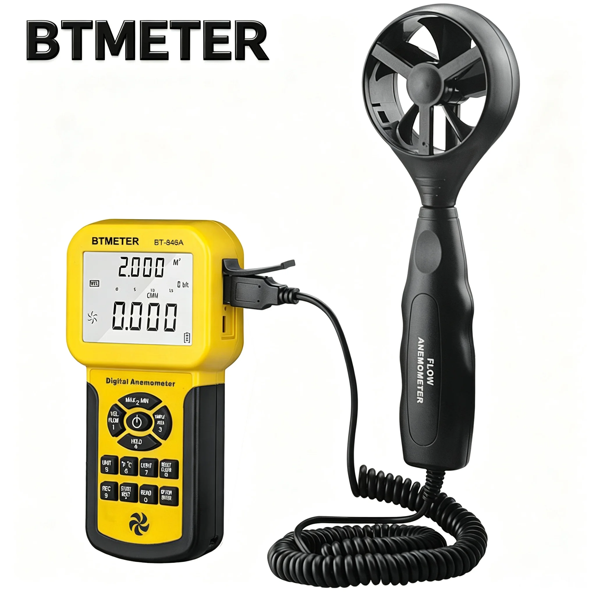 BTMETER Split Digital Anemometer High Precision Wind Speed Air Flow Temp Tester Backlight LCD Data Record Industrial Meter
BTMETER Split Digital Anemometer High Precision Wind Speed Air Flow Temp Tester Backlight LCD Data Record Industrial Meter