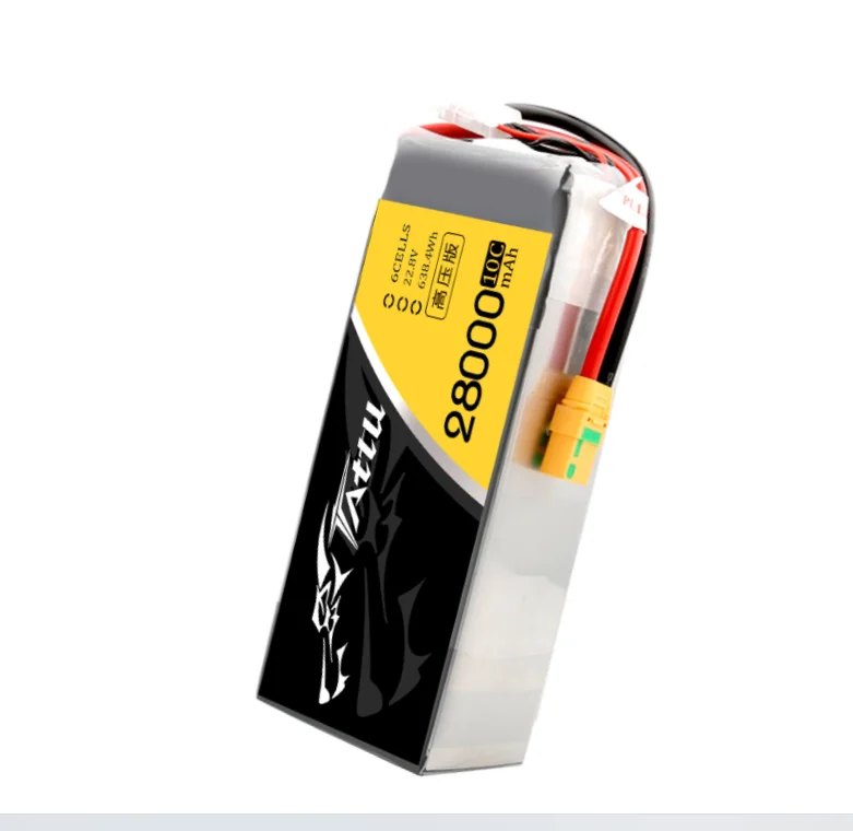 TATTU HV 28000mAh 10C 22.8V 6S1P XT90-S Lipo Battery for Agriculture Big Load Multirotor
TATTU HV 28000mAh 10C 22.8V 6S1P XT90-S Lipo Battery for Agriculture Big Load Multirotor