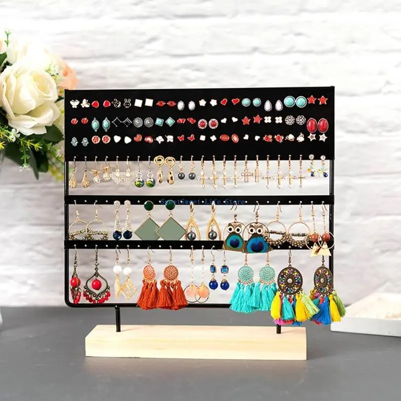 D5QB Earring Stand Display Rack 3-Tier Ear Holder Jewelry Ear Studs Earring Holder 144 Holes with Base
D5QB Earring Stand Display Rack 3-Tier Ear Holder Jewelry Ear Studs Earring Holder 144 Holes with Base