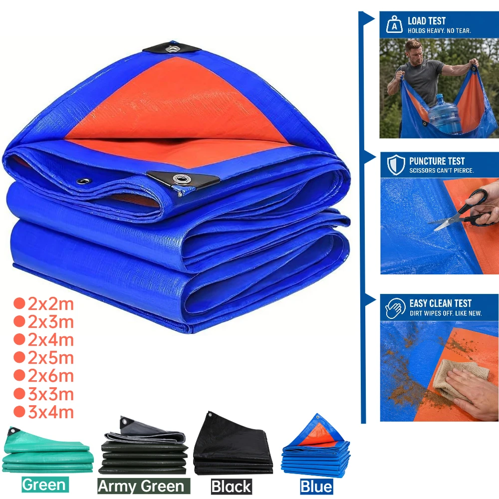1Pc Waterproof Tarp with Grommets Outdoor Multipurpose Tarpaulin for Canopy Trailer Camping Tear-Resistant Cover UV Resistant
1Pc Waterproof Tarp with Grommets Outdoor Multipurpose Tarpaulin for Canopy Trailer Camping Tear-Resistant Cover UV Resistant