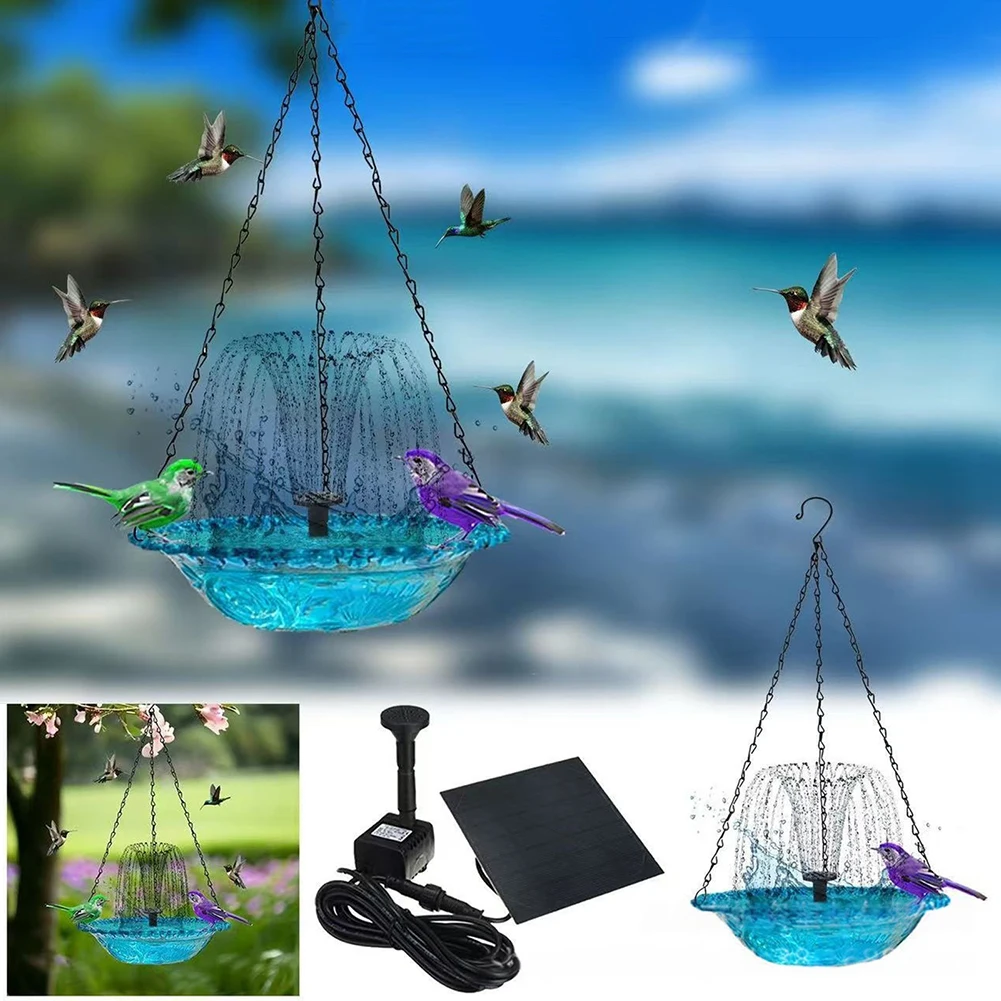 Solar Fountain Birds Feeder Metal Tray Hanging Birds Bath Feeder Attracts Various Wild-Bird Species Patios Landscape Decoration
Solar Fountain Birds Feeder Metal Tray Hanging Birds Bath Feeder Attracts Various Wild-Bird Species Patios Landscape Decoration