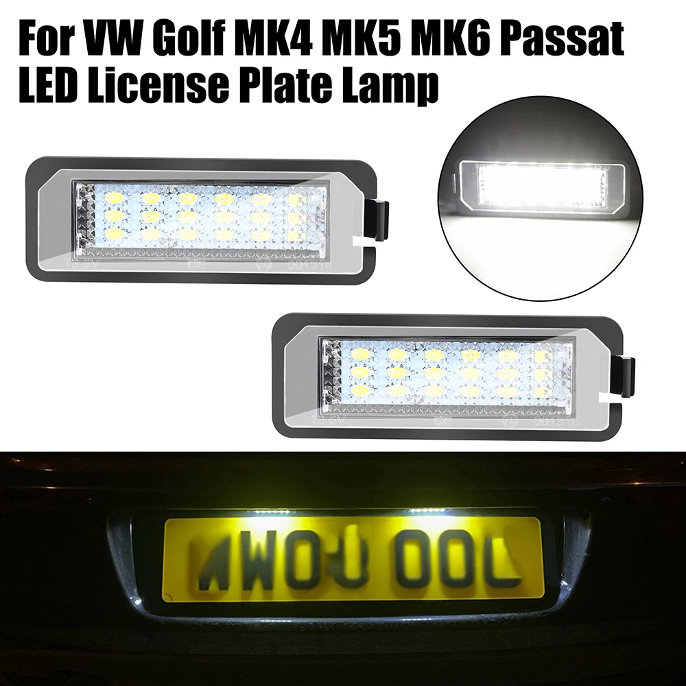 Car License Number Plate Lights Car Accessories 12V 6500K For VW Golf MK4 MK5 MK6 Passat Polo CC Eos 2Pcs 18SMD LED
Car License Number Plate Lights Car Accessories 12V 6500K For VW Golf MK4 MK5 MK6 Passat Polo CC Eos 2Pcs 18SMD LED
