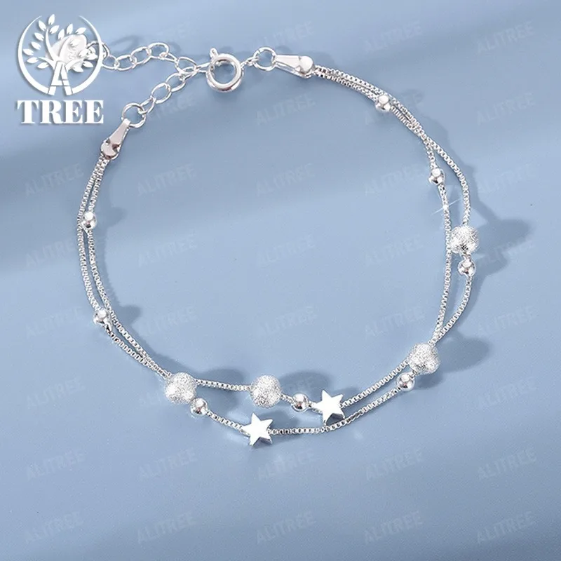 Luxury 925 Sterling Silver Star Beaded Bracelets for Women Original Designer Double Layered Adjustable Bracelet Party Jewelry
Luxury 925 Sterling Silver Star Beaded Bracelets for Women Original Designer Double Layered Adjustable Bracelet Party Jewelry