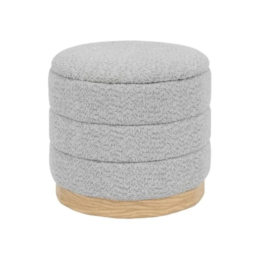 Round Storage Ottoman with Reversible Tray Lid, Folding Chenille Fabric Footrest with Hidden Storage, 15.4" Footstool for Small
Round Storage Ottoman with Reversible Tray Lid, Folding Chenille Fabric Footrest with Hidden Storage, 15.4" Footstool for Small