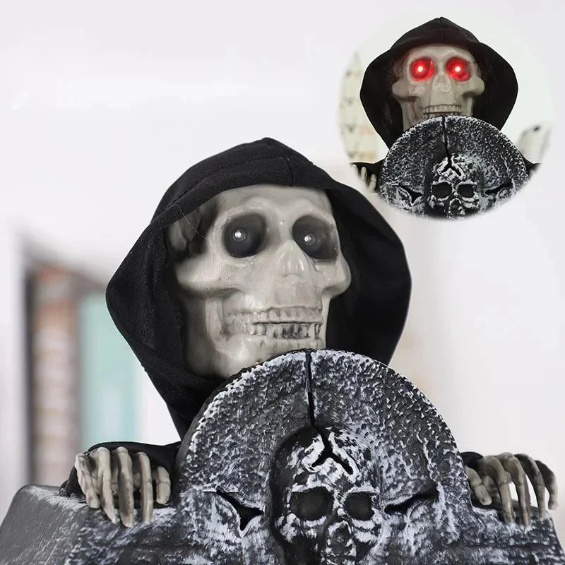 Halloween Skull Tombstone RIP With LED Light And Sound Control For Spooky Graveyard Decor
Halloween Skull Tombstone RIP With LED Light And Sound Control For Spooky Graveyard Decor