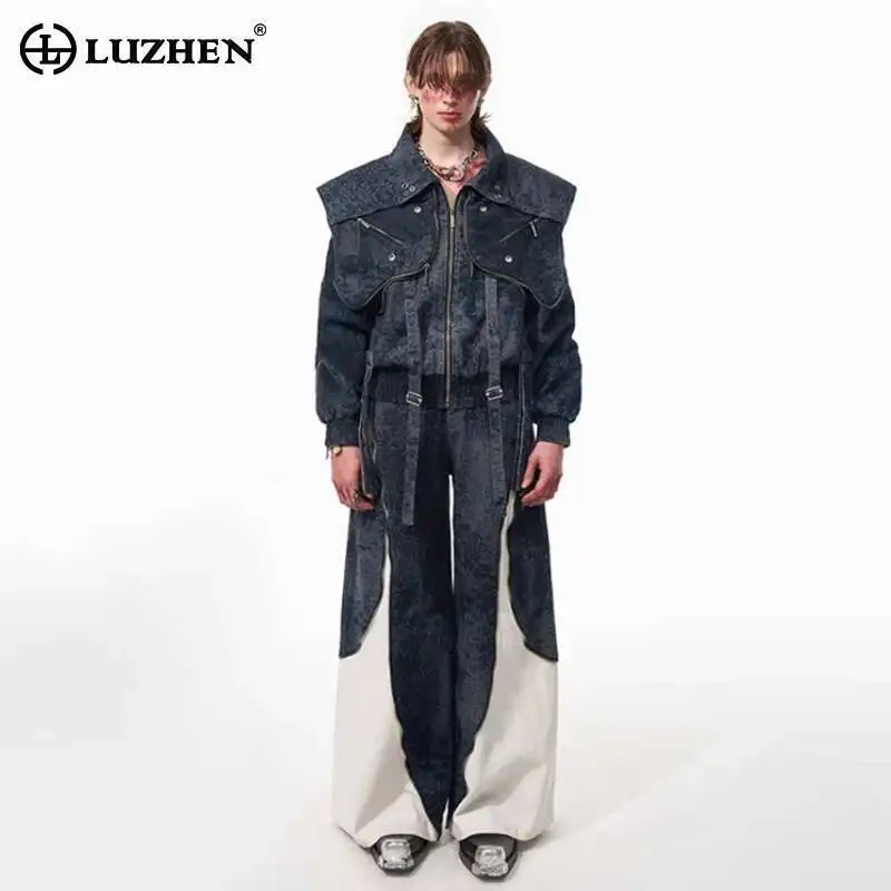 LUZHEN 2025 New High Street Style Color Contrast Splicing Design Baggy Wide Leg Jeans Men's Stylish Handsome Denim Jacket LZ9512
LUZHEN 2025 New High Street Style Color Contrast Splicing Design Baggy Wide Leg Jeans Men's Stylish Handsome Denim Jacket LZ9512