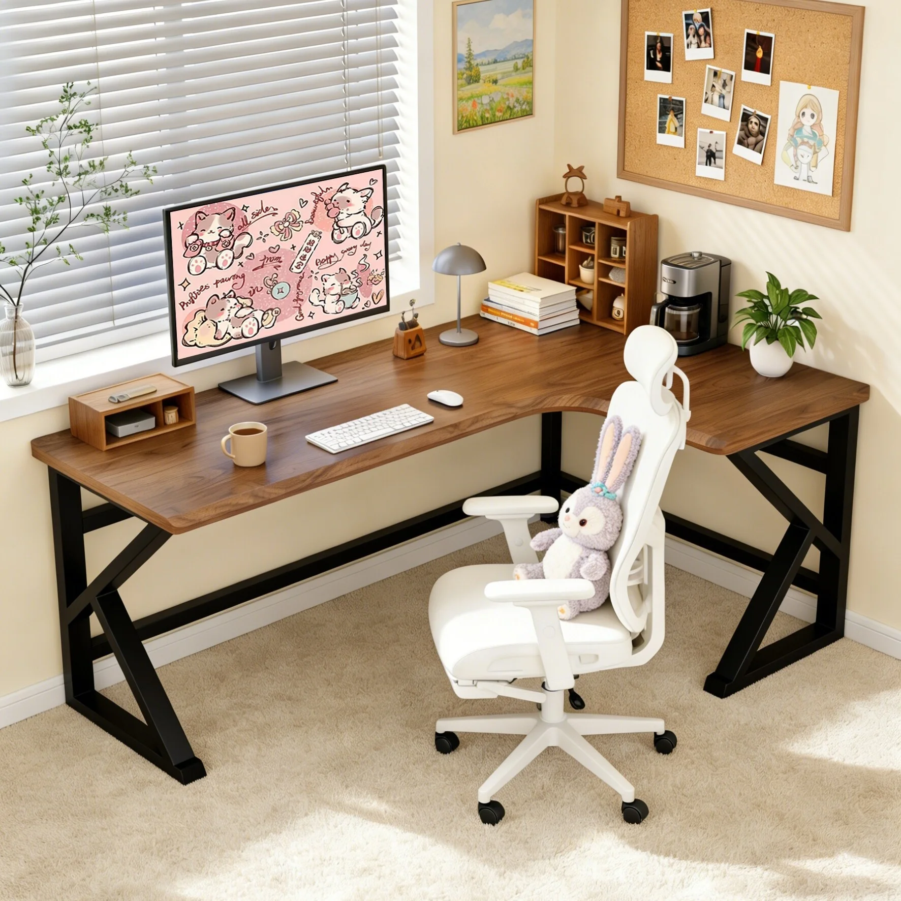 #Fanchen Xinghe North American Walnut Solid Wood L-Shaped Corner Computer Desk with Bookshelf for Home Office E-sports
#Fanchen Xinghe North American Walnut Solid Wood L-Shaped Corner Computer Desk with Bookshelf for Home Office E-sports