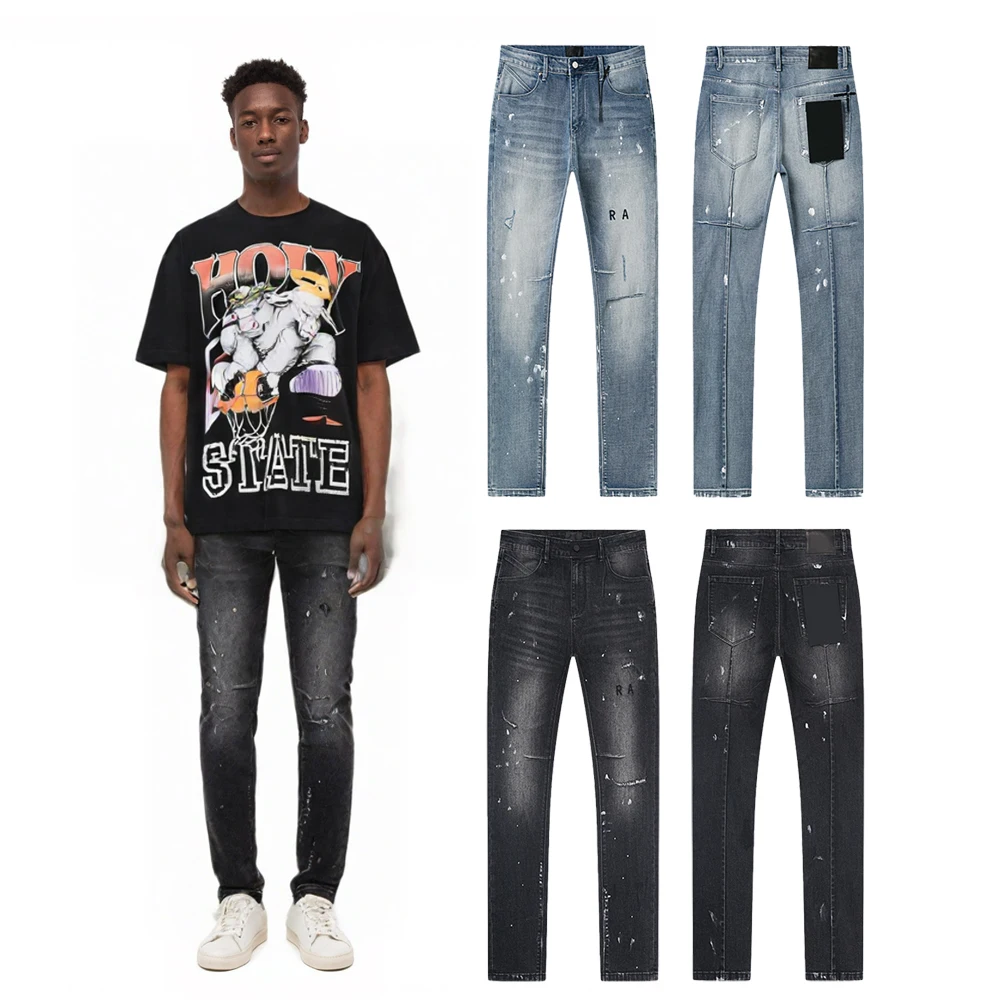 Streetwear Clothing Slim Fit Jeans with Embroidery Hiphop Street Style Cotton Casual Retro Distressed Spray Printed Skinny Jeans
Streetwear Clothing Slim Fit Jeans with Embroidery Hiphop Street Style Cotton Casual Retro Distressed Spray Printed Skinny Jeans