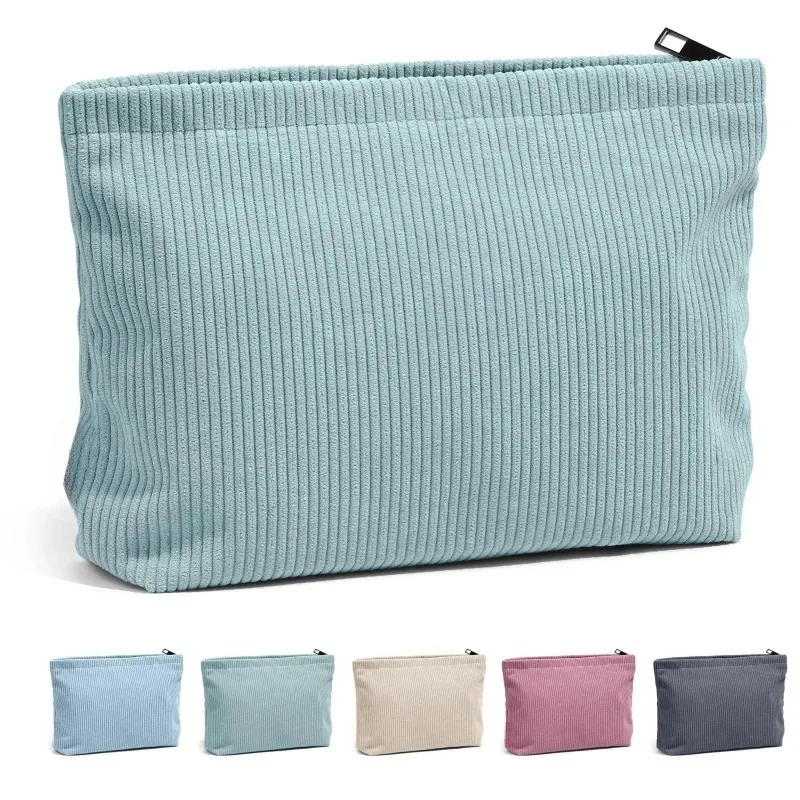 Korean-style corduroy travel square makeup bag, portable large-capacity zippered cosmetic handbag for women
Korean-style corduroy travel square makeup bag, portable large-capacity zippered cosmetic handbag for women