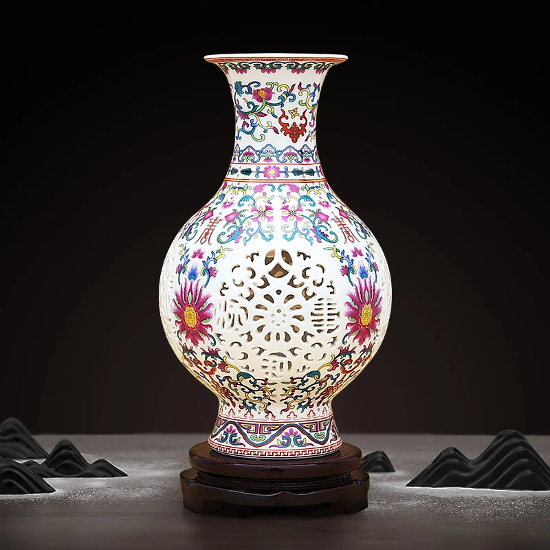 Керамическая полая ваза Цзиндэчжэнь, маленькая ваза, украшение для гостиной, цветочная композиция, винный шкаф, украшение для домашнего ТВ-шкафа
Керамическая полая ваза Цзиндэчжэнь, маленькая ваза, украшение для гостиной, цветочная композиция, винный шкаф, украшение для домашнего ТВ-шкафа