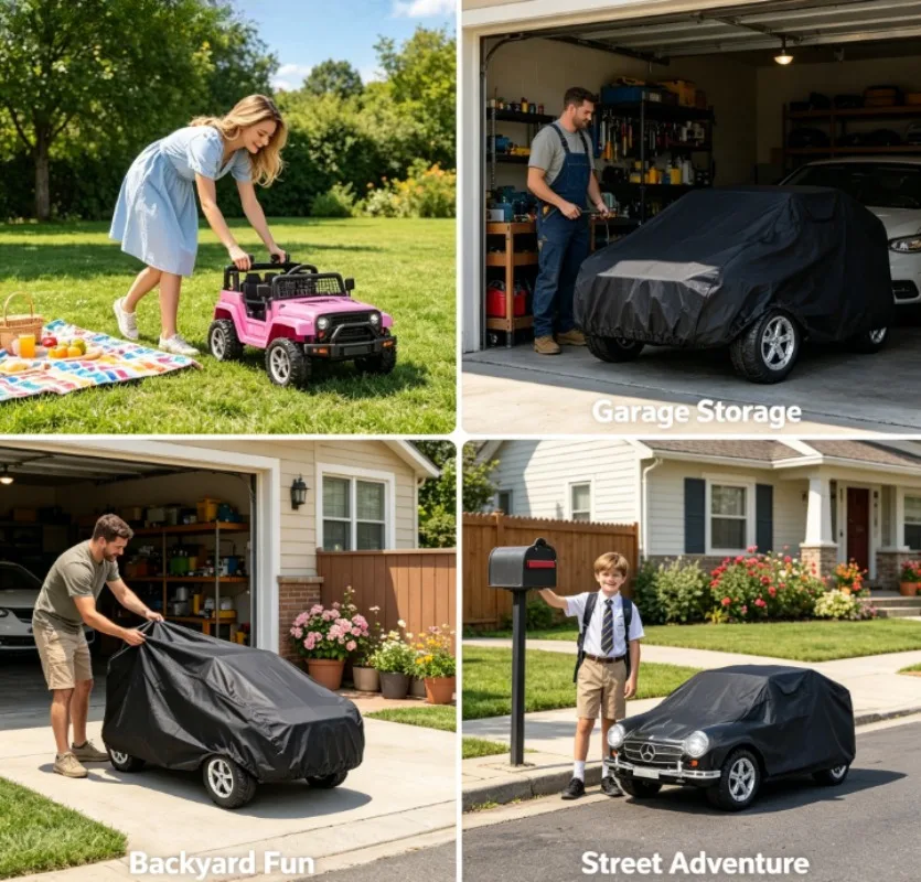 Outdoor Toy Car Cover 210D UV Resistant All Weather Cover Black – Windproof for Power Wheels & Go Kart Protection
Outdoor Toy Car Cover 210D UV Resistant All Weather Cover Black – Windproof for Power Wheels & Go Kart Protection