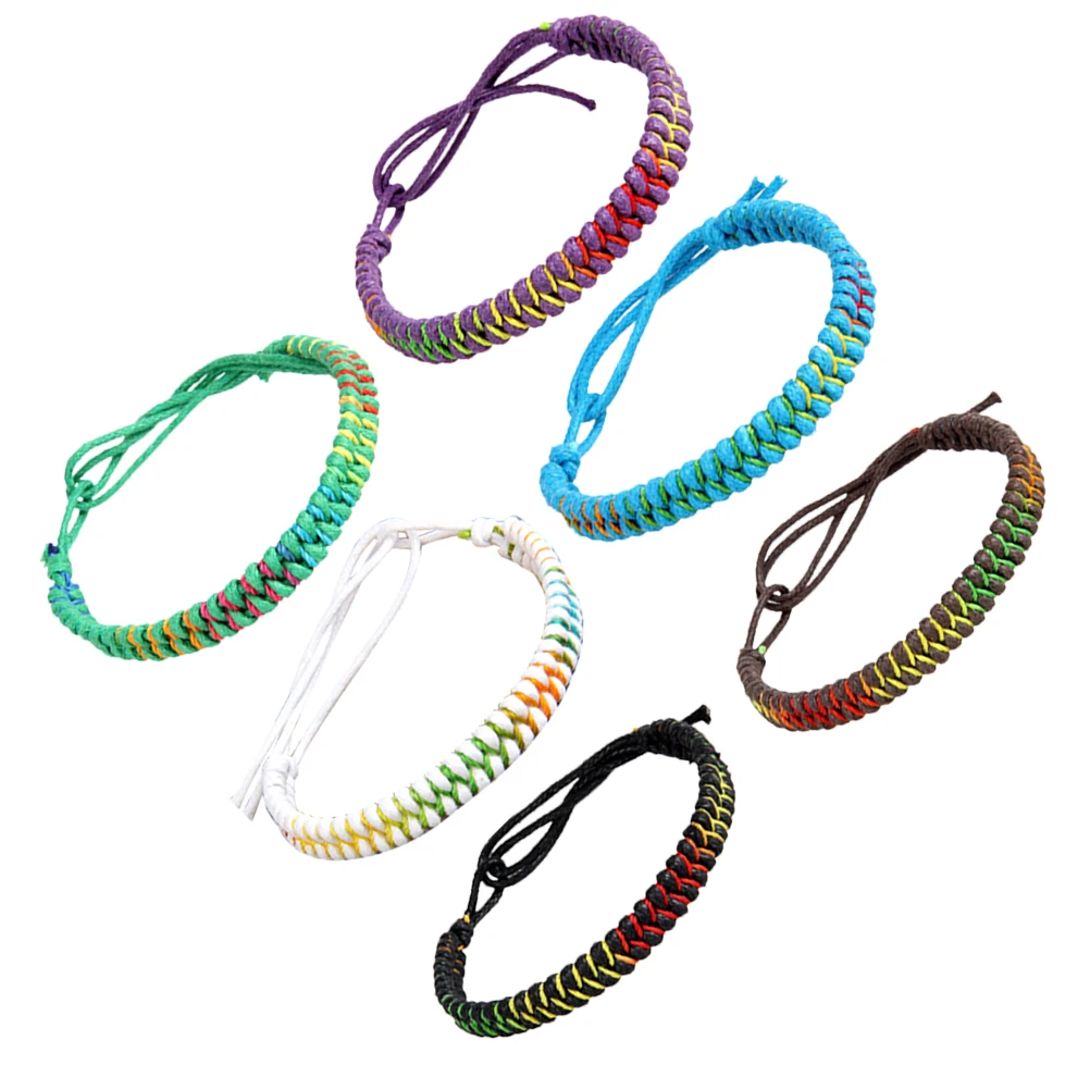 6 Pcs Colored Bracelet Hand Knitting Hand-woven Bangle Wax Cord Manual Gift Flower
6 Pcs Colored Bracelet Hand Knitting Hand-woven Bangle Wax Cord Manual Gift Flower