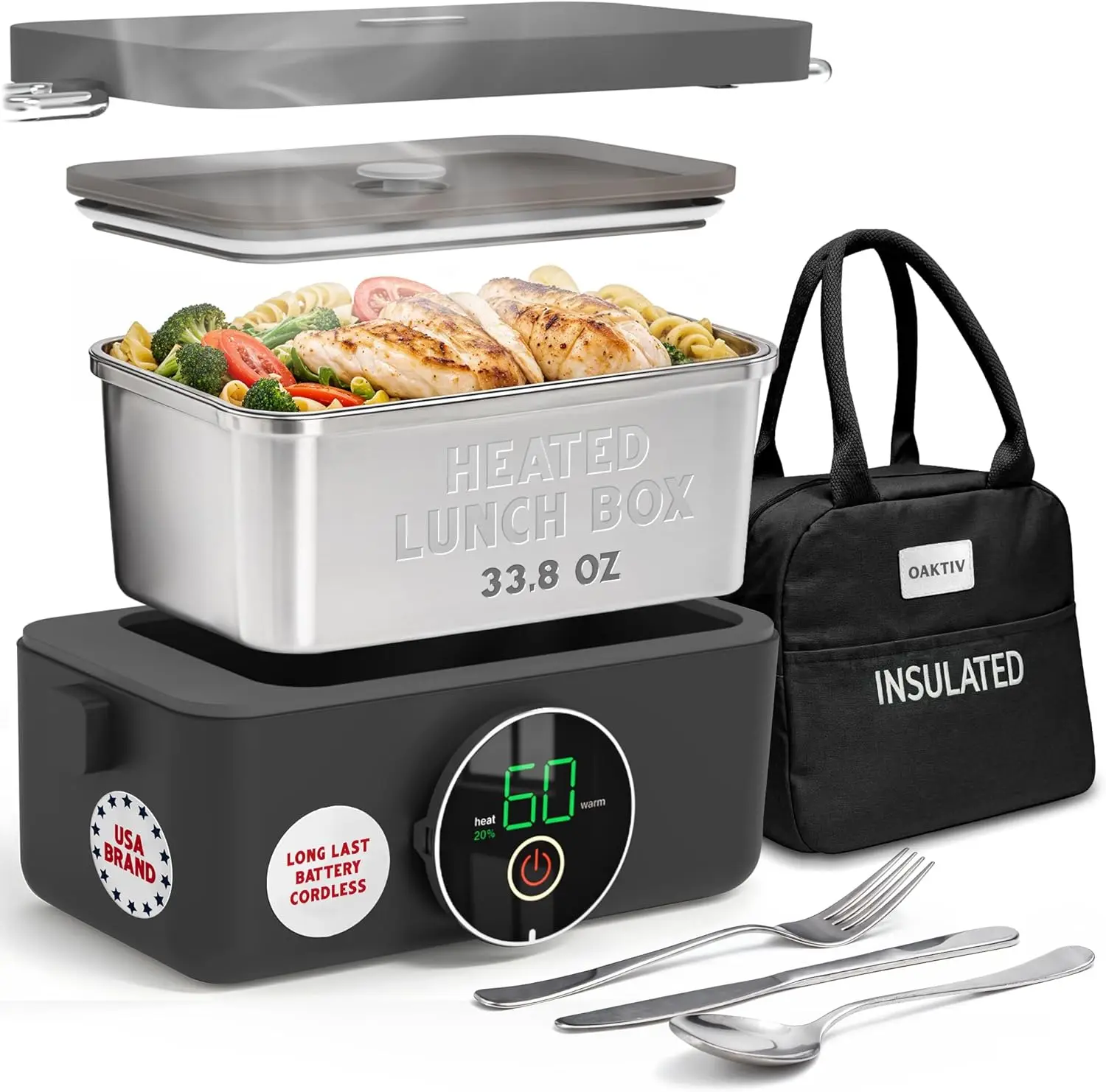 Portable Heated Lunch Box, 33.8oz Thermogo Cordless Electric Heated Lunch Box with Scheduled Heating, Portable and
Portable Heated Lunch Box, 33.8oz Thermogo Cordless Electric Heated Lunch Box with Scheduled Heating, Portable and