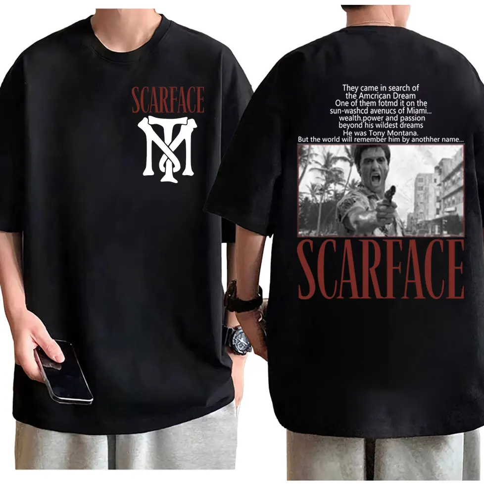 Gangsters Movie Scarface T-shirt Tony Montana Al Pacino T Shirts Men's Women's Fashion Vintage Short Sleeve T-shirts Streetwear
Gangsters Movie Scarface T-shirt Tony Montana Al Pacino T Shirts Men's Women's Fashion Vintage Short Sleeve T-shirts Streetwear