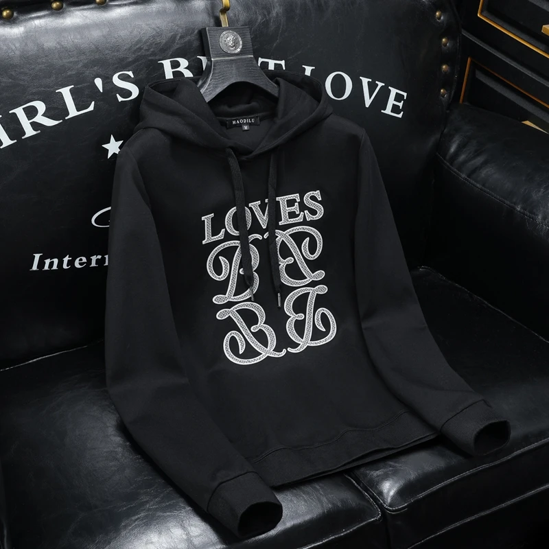 Slim Fit Long Sve Base irt Loose Embroidered Letter Pattern Trendy Brand First Release Station Dstring ket Top
Slim Fit Long Sve Base irt Loose Embroidered Letter Pattern Trendy Brand First Release Station Dstring ket Top