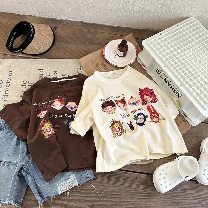2024 Summer Girls Boys Cute Print Smile Face Cotton Short Sleeve T-shirts Baby Kids Children Tee
2024 Summer Girls Boys Cute Print Smile Face Cotton Short Sleeve T-shirts Baby Kids Children Tee