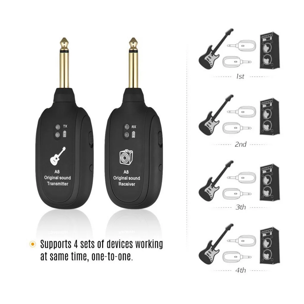 A8 Guitar Wireless Transmitter and Receiver System Musical Instrument Wireless Transceiver