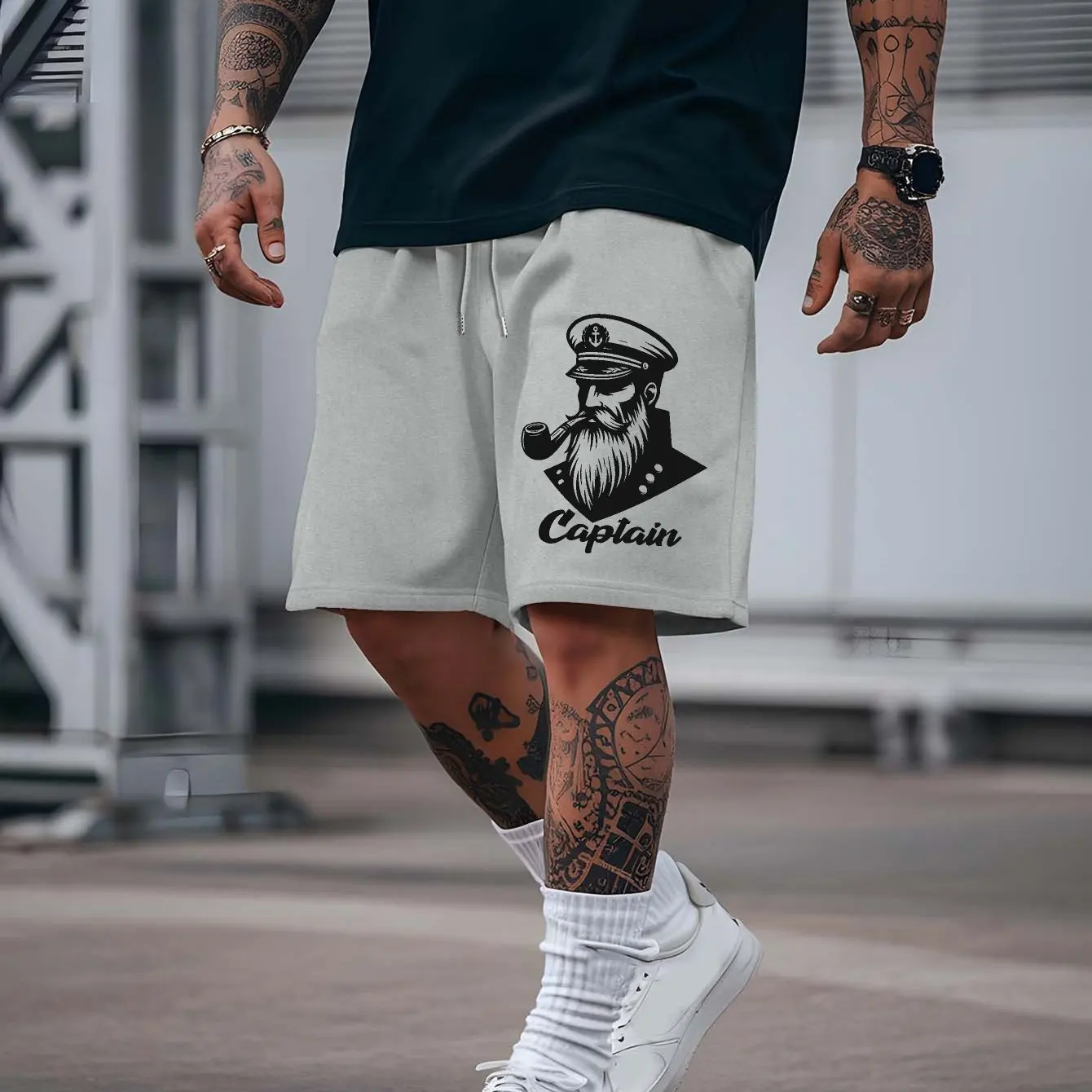 Men's Captain Pattern Printed Shorts with Waistband and Pockets, Summer Street Fashion Shorts
Men's Captain Pattern Printed Shorts with Waistband and Pockets, Summer Street Fashion Shorts