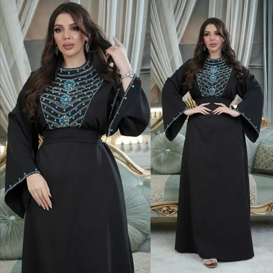 Eid Ramadan Muslim Dress Diamonds Women Abaya Flare Sleeve Dubai Turkey Kaftan Jalabiya Caftan Musulmane Femme Dresses Arabic
Eid Ramadan Muslim Dress Diamonds Women Abaya Flare Sleeve Dubai Turkey Kaftan Jalabiya Caftan Musulmane Femme Dresses Arabic