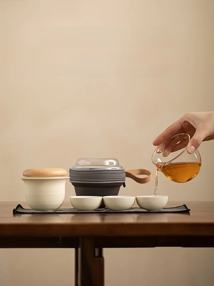Portable Travel Tea Set Yellow Glaze Outdoor Camping Ceramic Teapot with Three Cups Easy to Carry Tea Cup for On-The-Go Use
Portable Travel Tea Set Yellow Glaze Outdoor Camping Ceramic Teapot with Three Cups Easy to Carry Tea Cup for On-The-Go Use
