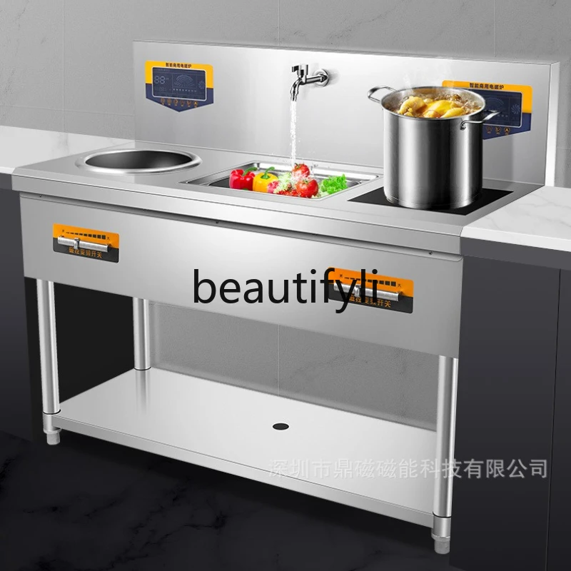 Commercial Induction Cooker for Canteen Kitchen High Power 15KW Double Head Flat Concave Combination Electric Stir-fry Stove 
Commercial Induction Cooker for Canteen Kitchen High Power 15KW Double Head Flat Concave Combination Electric Stir-fry Stove