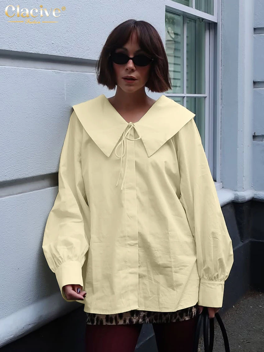 Clacive Casual Loose Yellow Cotton Women's Shirt 2025 Fashion Lapel Long Sleeve Shirts Elegant Classic Solid Top Female Clothing
Clacive Casual Loose Yellow Cotton Women's Shirt 2025 Fashion Lapel Long Sleeve Shirts Elegant Classic Solid Top Female Clothing