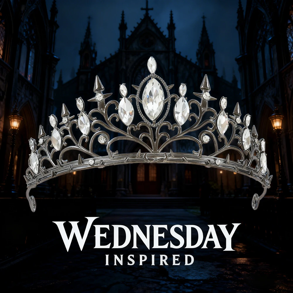 Wednesday Theme Gothic Niche Fashion Alloy Rhinestone Crown Halloween Dark Headpiece Accessory
Wednesday Theme Gothic Niche Fashion Alloy Rhinestone Crown Halloween Dark Headpiece Accessory