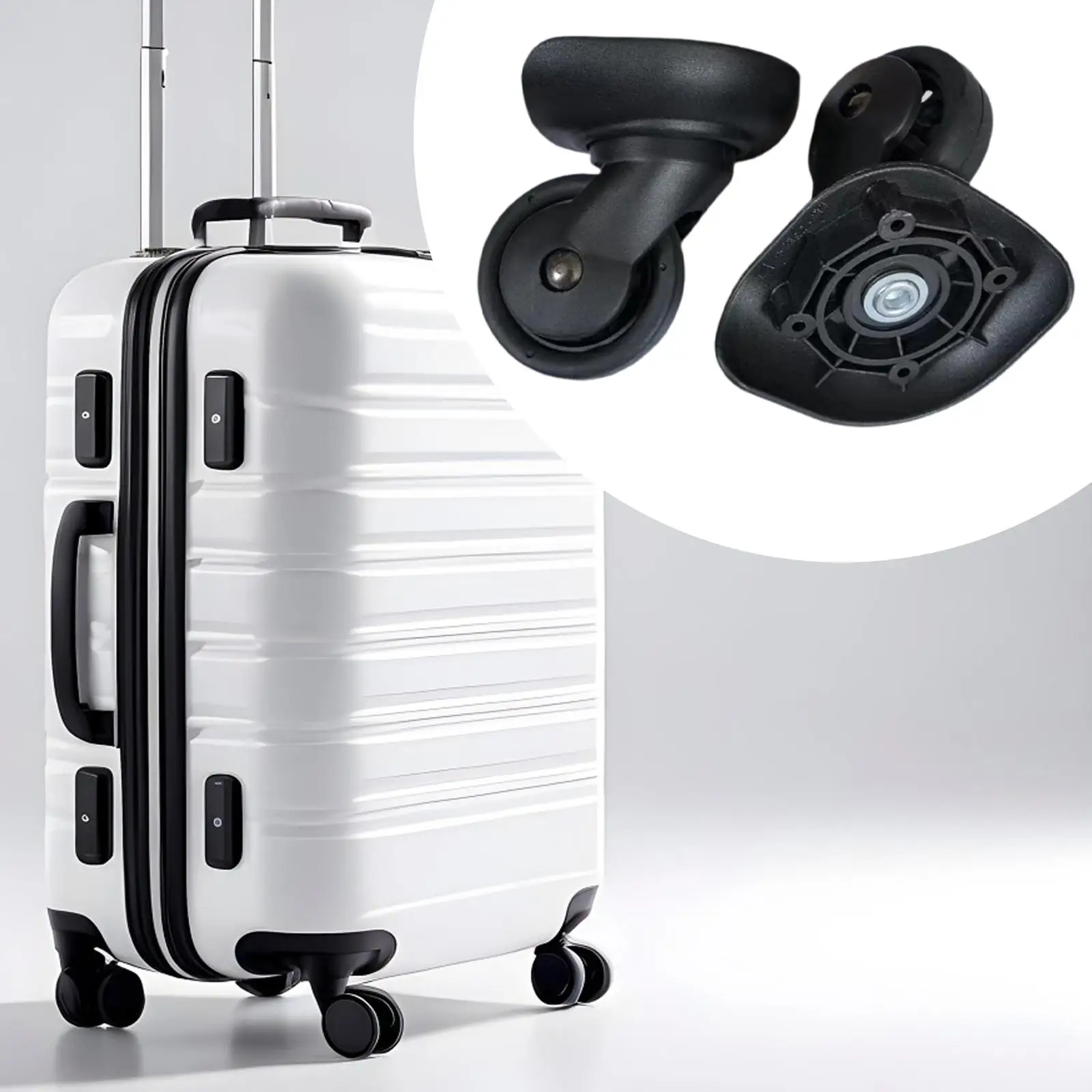 2Pcs Luggage Wheels Replacement Easy Installation Smooth Mute 360 Degree Rotation Wear Resistant Travel Case Casters Spare Parts
2Pcs Luggage Wheels Replacement Easy Installation Smooth Mute 360 Degree Rotation Wear Resistant Travel Case Casters Spare Parts