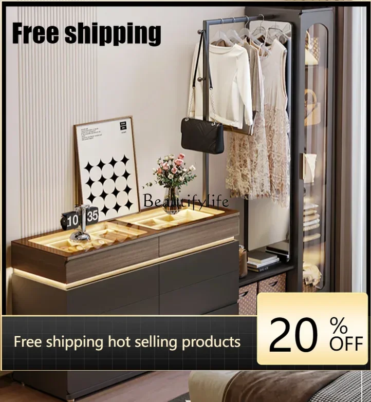 X4 Bedside storage cabinet integrated hanger bedroom small apartment chest coat rack
X4 Bedside storage cabinet integrated hanger bedroom small apartment chest coat rack